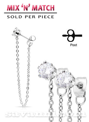Örhänge Zircon Chain Drop