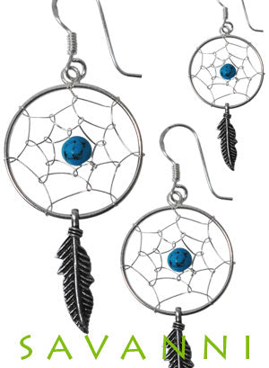 Örhängen Silver Drömfångare & Turkos pärla