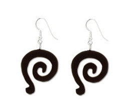 Örhängen Trä Tribal Spiral