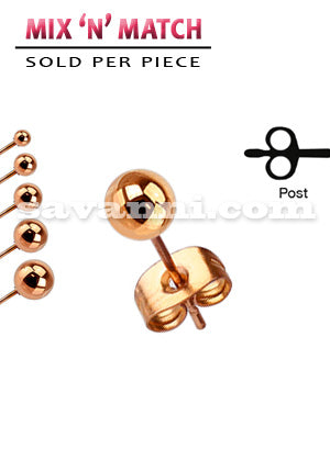 Rose Gold Örhänge av Kirurgiskt Stål med Kula