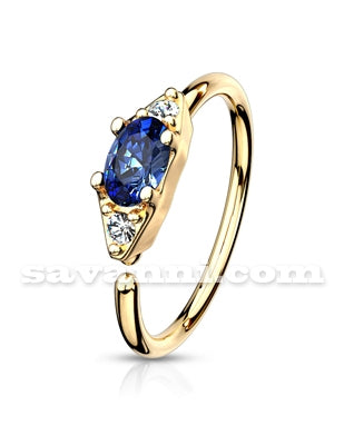 0.8mm Piercingring Färgglad Oval