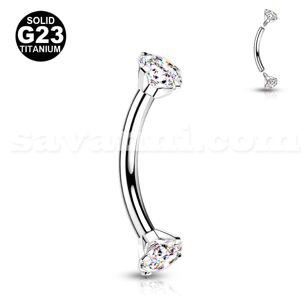 1.2mm Titaani Bananabelli Double Zircon
