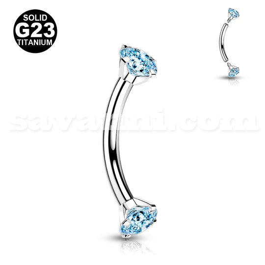 1.2mm Titaani Bananabelli Double Zircon