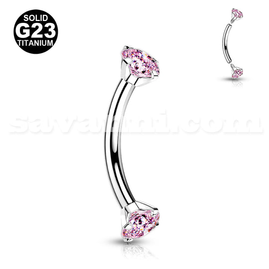 1.2mm Titaani Bananabelli Double Zircon