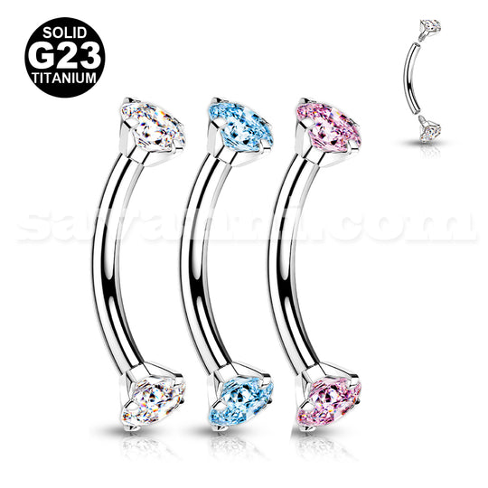 1.2mm Titaani Bananabelli Double Zircon