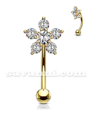 1.2mm Bananabell Zircon Blomma Guld/Roseguld