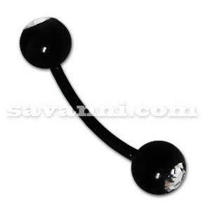 1.2mm Svart Bananabell Dubbel Strass