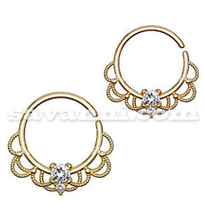 1.2mm Piercingring Royal Cut Clear Zircon