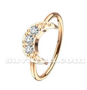 0.8mm Piercingring Månen Strass