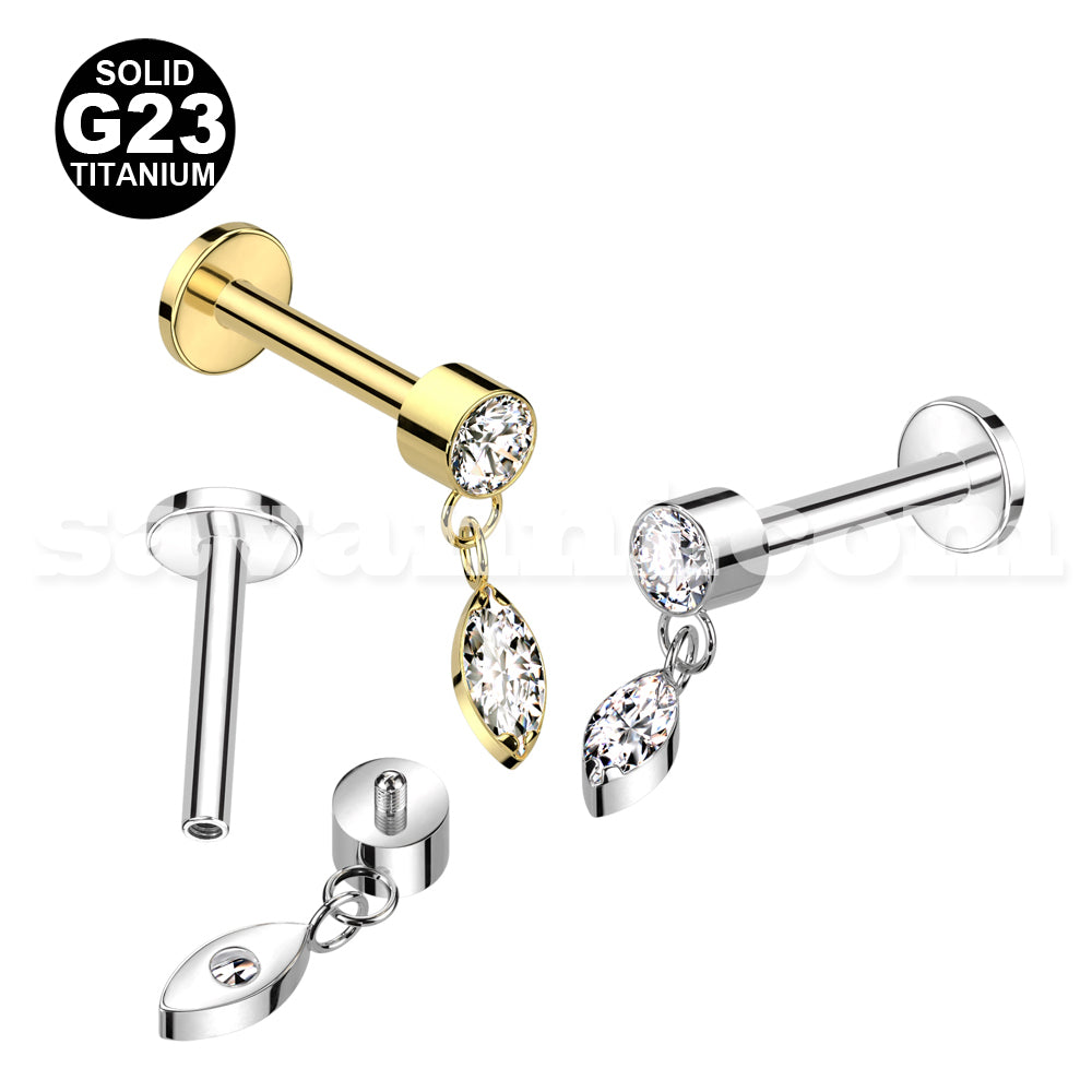 Labret titanium zircon drop