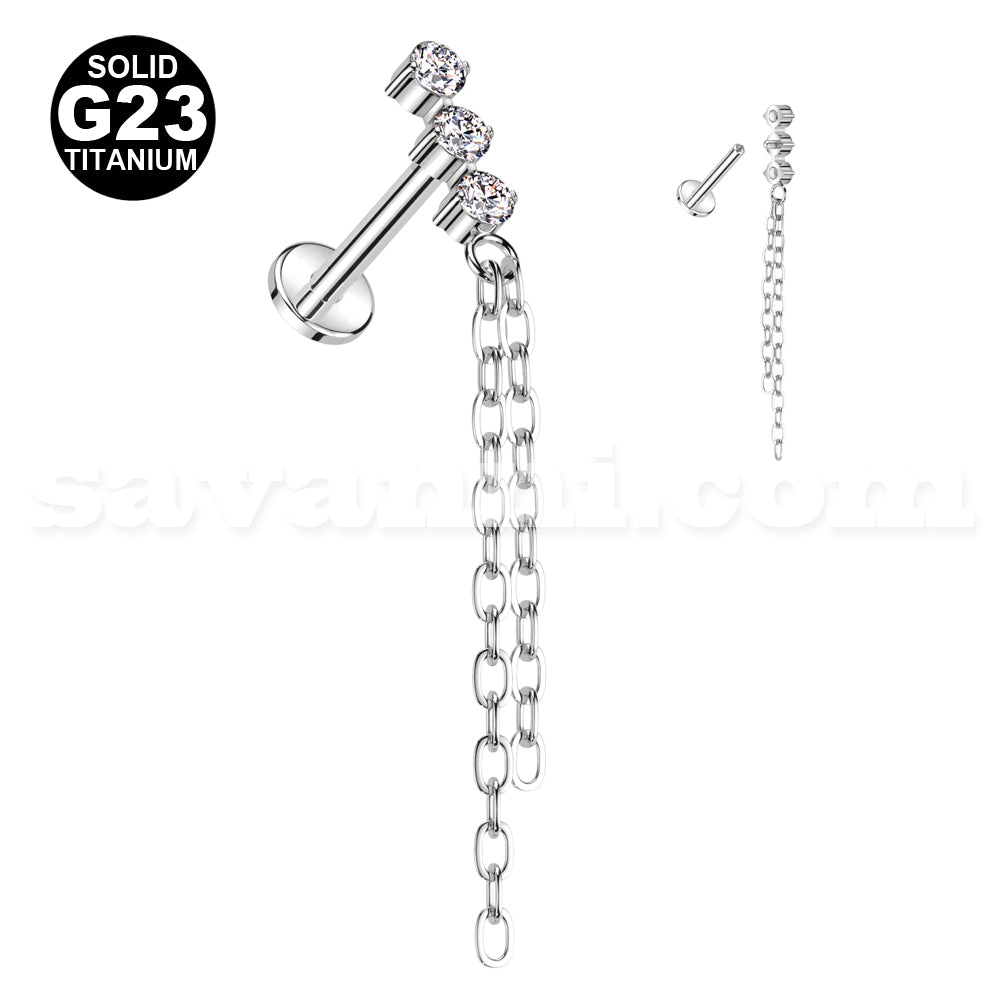 1.2mm Titaani Labret Zircon Chain