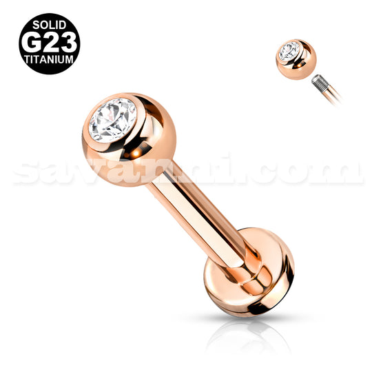 1.2mm Titaani Värikäs Labret Strass