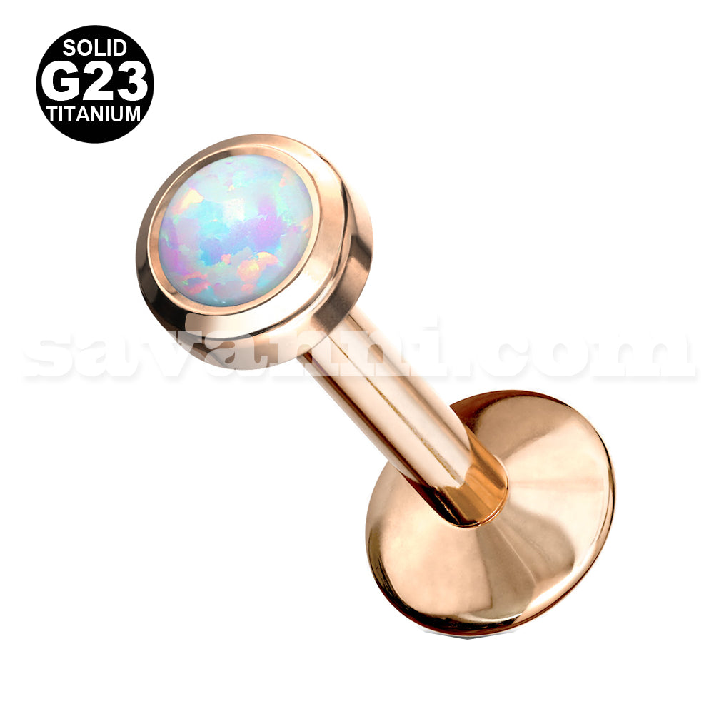 Titaani labret rose gold opal
