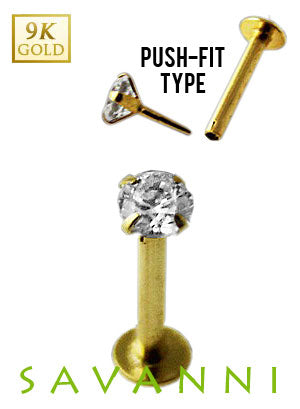 Aito kultainen huulikoru zirkonilla