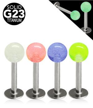 Labret titanium glow in the dark