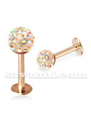 Labret rose gold champagne crystal
