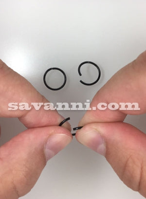 1.0mm Svart Slät Ring