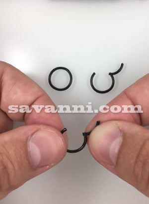 1.6mm Svart Segment Ring Clicker av Titan