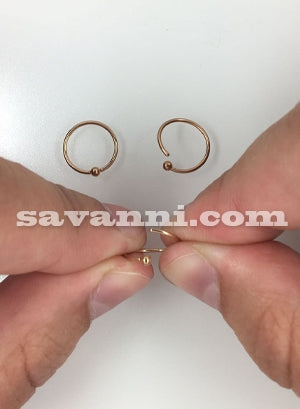 0.8mm Tunn Rose Gold Piercingring Fast Kula