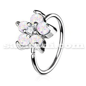 0.8mm Piercingring Opal Blomma