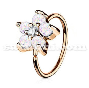 0.8mm Piercingring Opal Blomma