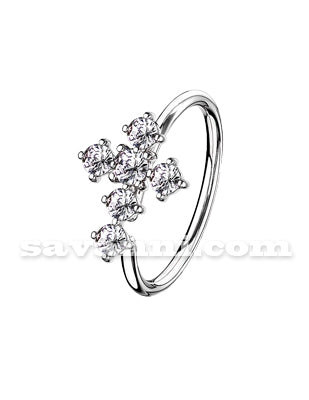 0.8mm Piercingring Korsa Strass