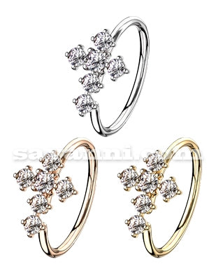 0.8mm Piercingring Korsa Strass