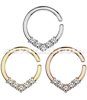 1.2mm Piercingring Zircon Arrow