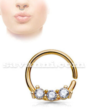 1.0mm Piercingring Zircon Trinity