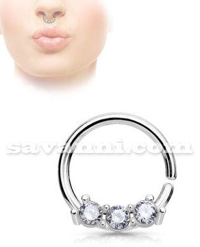 1.0mm Piercingring Zircon Trinity