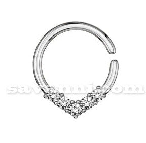 1.2mm Piercingring Zircon Arrow