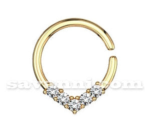 1.2mm Piercingring Zircon Arrow