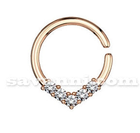 1.2mm Piercingring Zircon Arrow