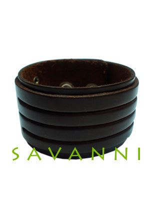 Brett Läderarmband med Ränder