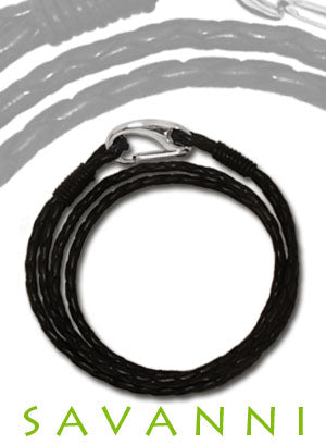Dubbelt Läderarmband med Två Läderflätor