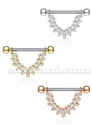 Bröstsmycke Strass-Blad