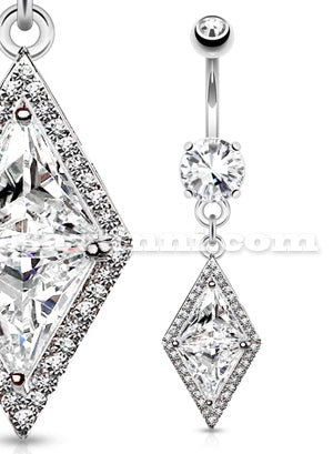 Belly piercing graphic zircon