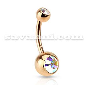 Navelsmycke Rose Gold Basic Double Strass