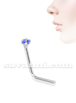 L-format Nässmycke av Silver med 1.5mm Tandad Strass