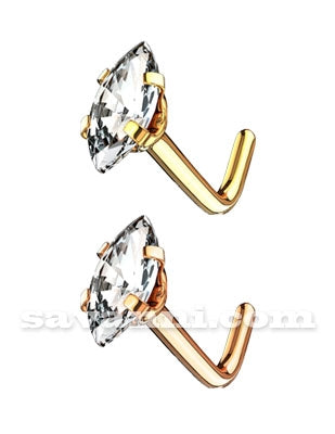 L-format Nässmycke Clear Marquise Zircon