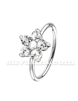 0.8mm Piercingring Färgglad Blomma