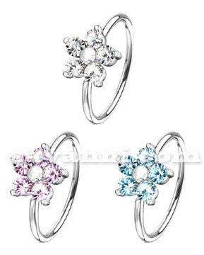 0.8mm Piercingring Färgglad Blomma