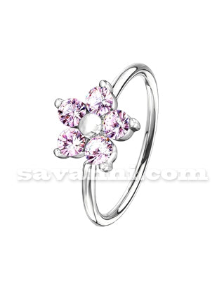 0.8mm Piercingring Färgglad Blomma