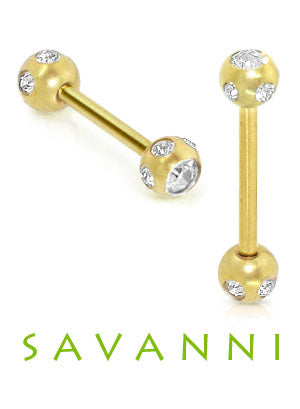 1.6mm Guldfärgad Barbell "Tiffany Cut"