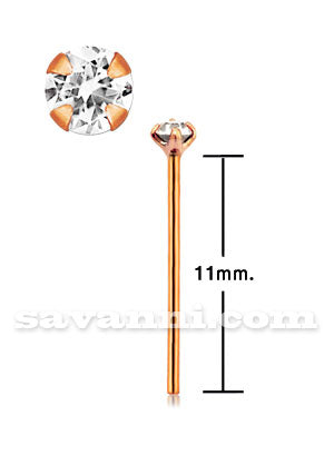 Rose Gold Rakt Nässmycke av Silver med Zircon
