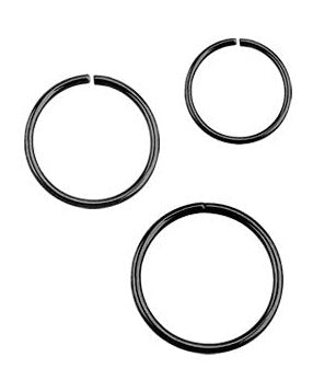 1.0mm Svart Öppen Silverring