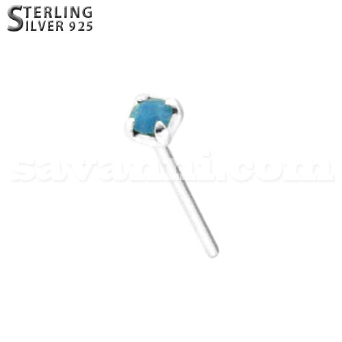 Silver Näspiercing Aqua Sten