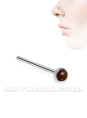 Rakt Nässmycke av Silver med Färggrann Pärla