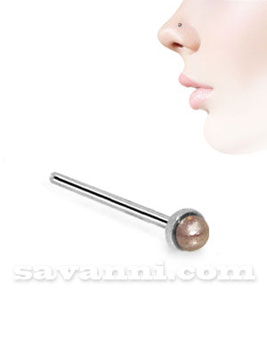 Rakt Nässmycke av Silver med Färggrann Pärla