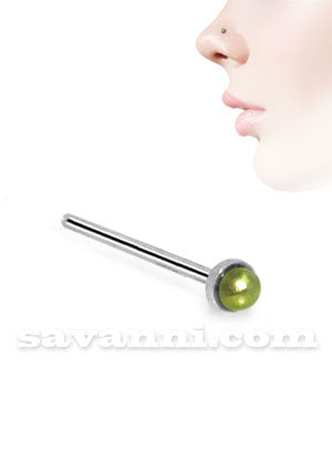 Rakt Nässmycke av Silver med Färggrann Pärla